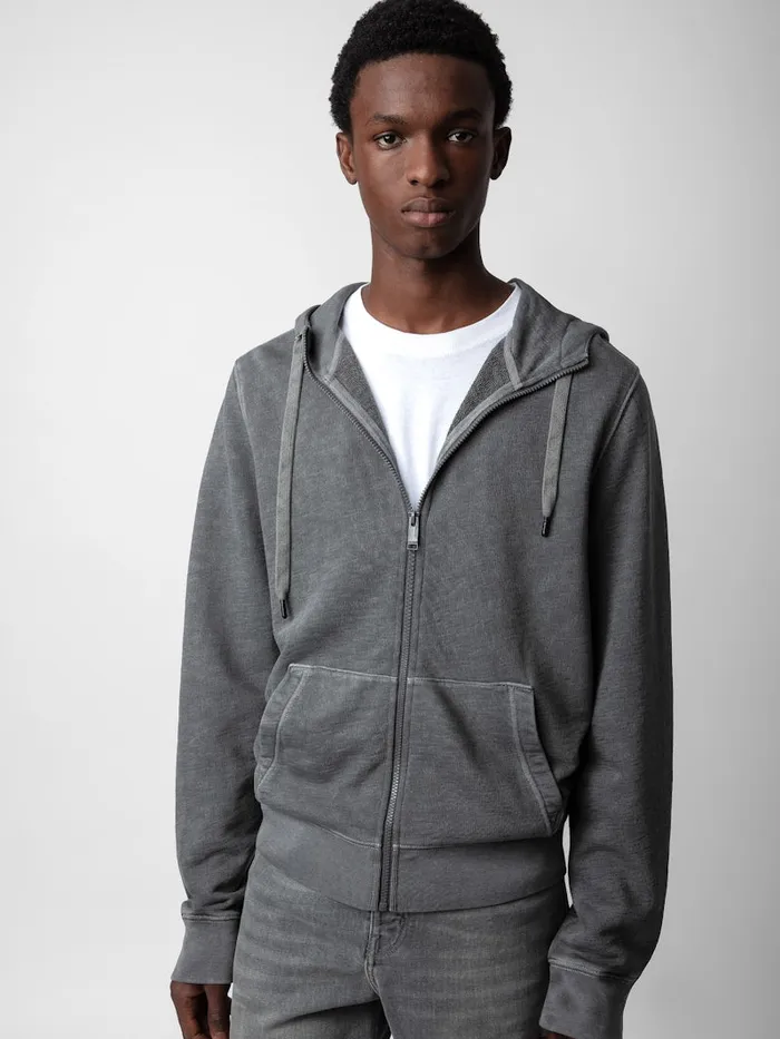 Men Zadig and Voltaire Sweatshirts Alex Skull Sweatshirt Anthracite