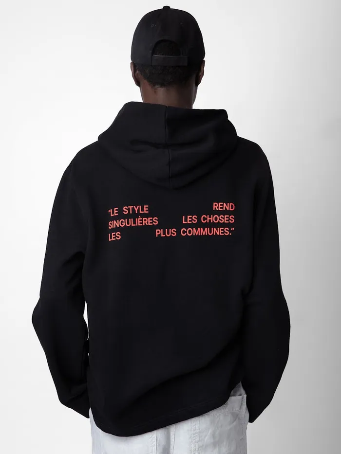 Men Zadig and Voltaire Sweatshirts Sancho Photoprint Sweatshirt Black