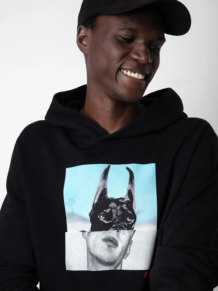 Men Zadig and Voltaire Sweatshirts Sancho Photoprint Sweatshirt Black