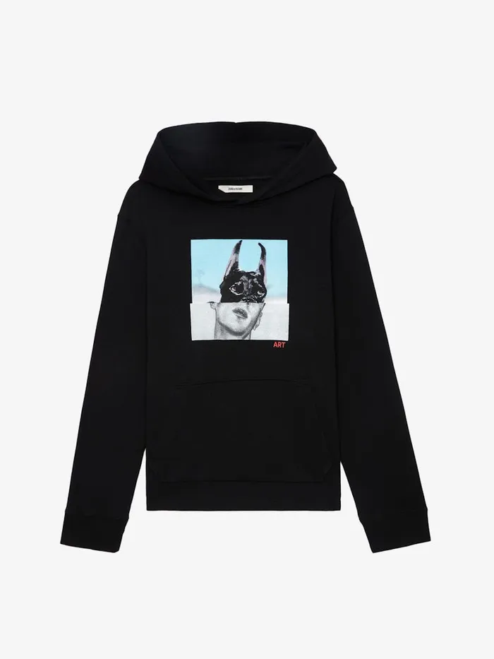 Men Zadig and Voltaire Sweatshirts Sancho Photoprint Sweatshirt Black