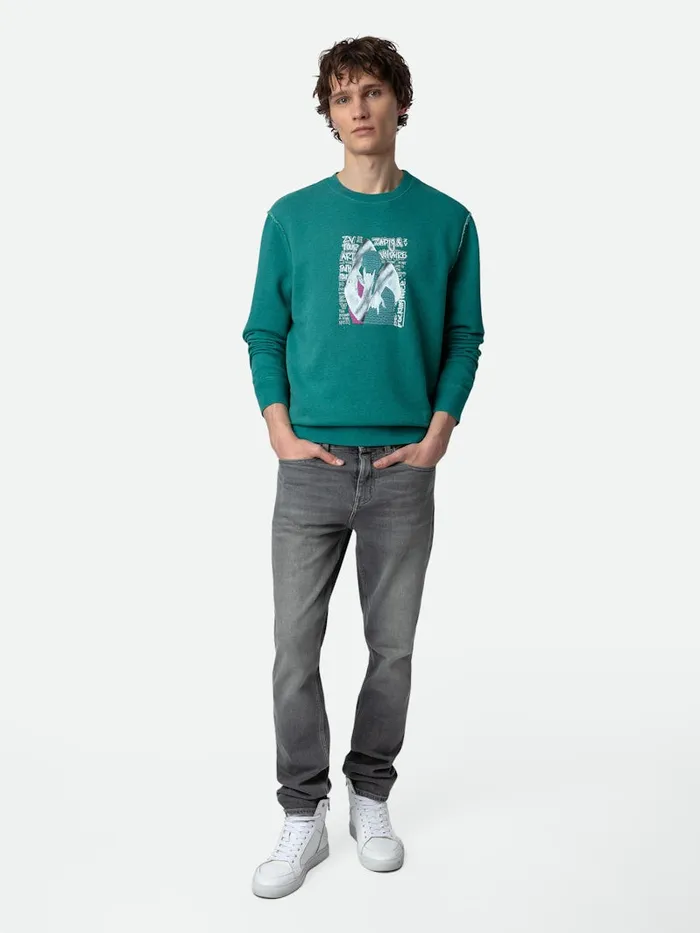 Men Zadig and Voltaire Sweatshirts Simba Sweatshirt Aqua