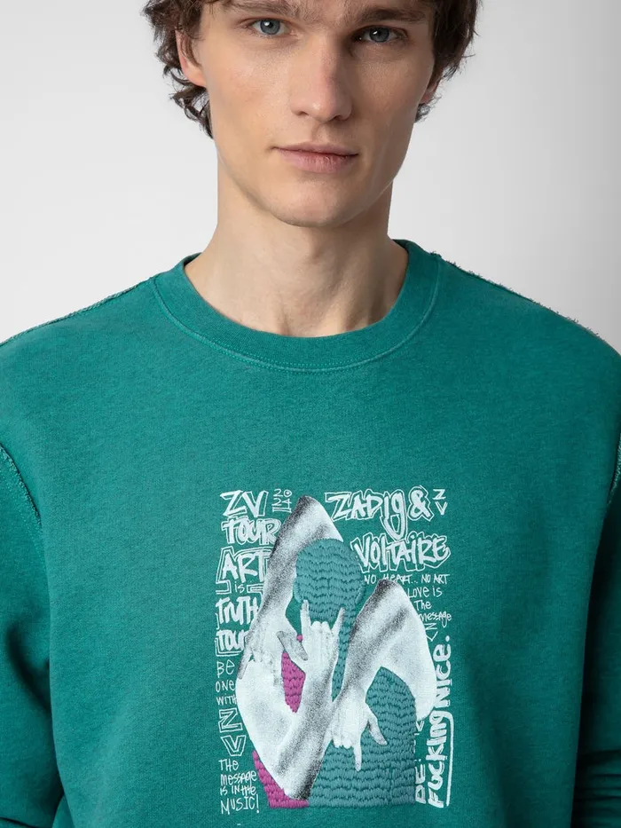 Men Zadig and Voltaire Sweatshirts Simba Sweatshirt Aqua