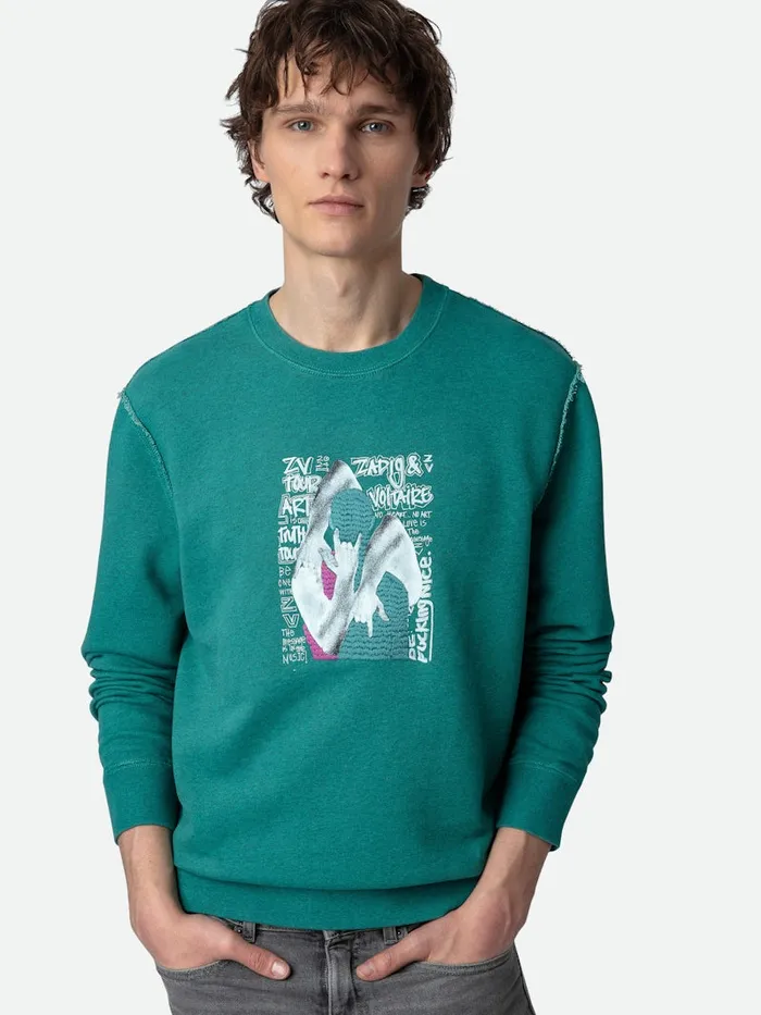 Men Zadig and Voltaire Sweatshirts Simba Sweatshirt Aqua