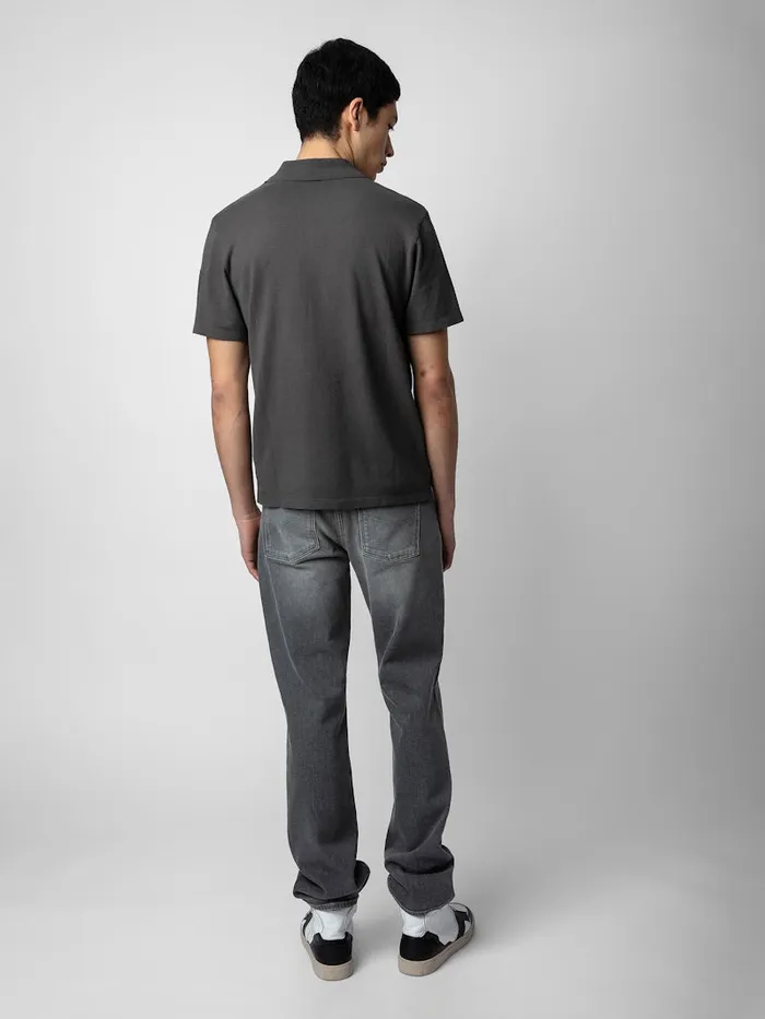 Men Zadig and Voltaire TShirts Dimitri Polo Shirt Carbone