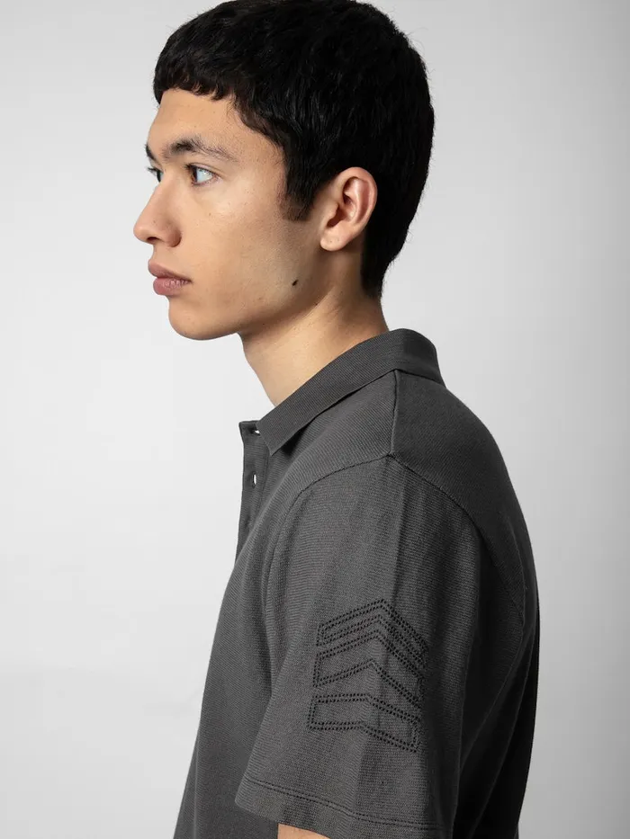 Men Zadig and Voltaire TShirts Dimitri Polo Shirt Carbone