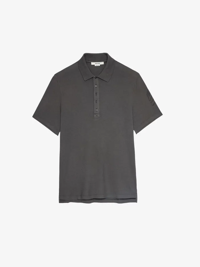 Men Zadig and Voltaire TShirts Dimitri Polo Shirt Carbone