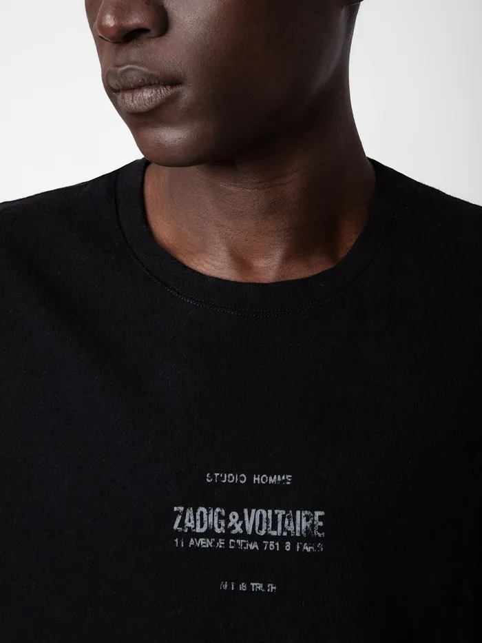 Men Zadig and Voltaire TShirts Jetty Tshirt Black