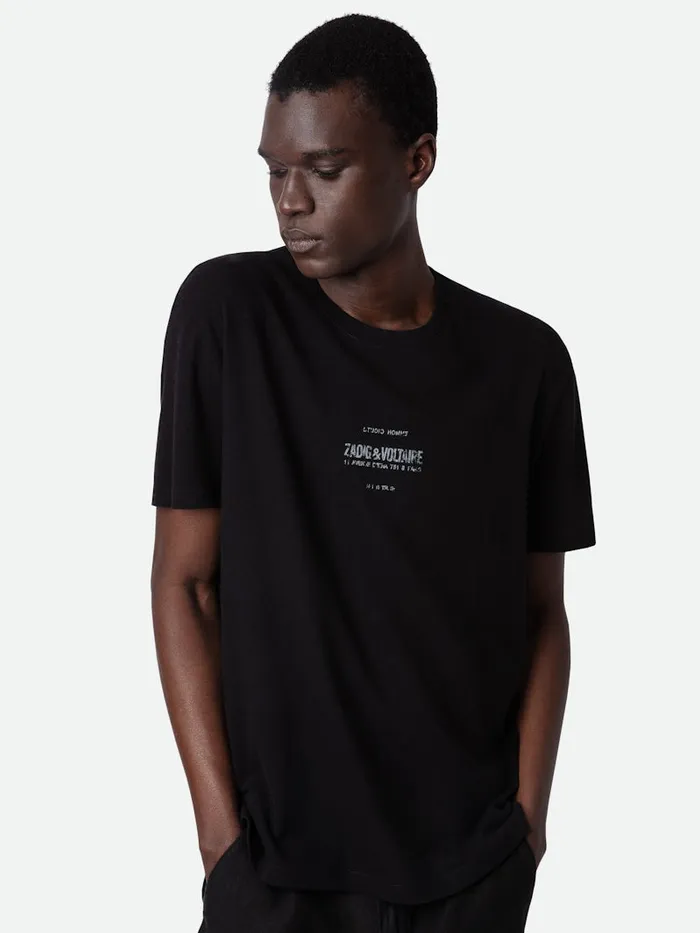 Men Zadig and Voltaire TShirts Jetty Tshirt Black