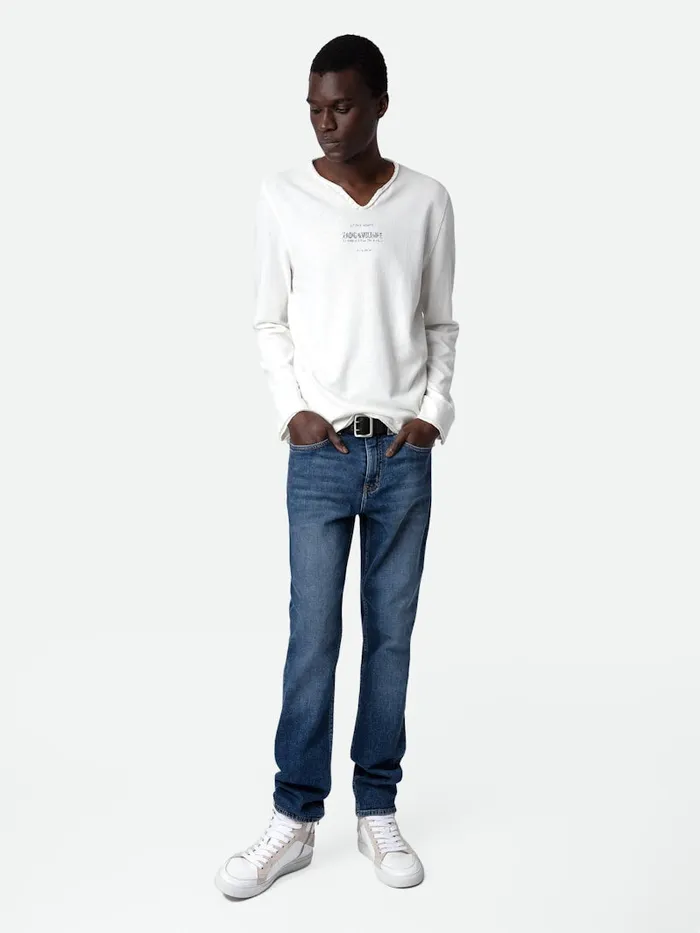 Men Zadig and Voltaire TShirts Monastir Henley Tshirt Judo