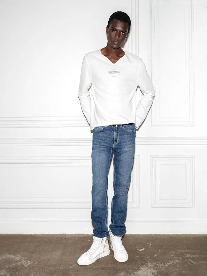 Men Zadig and Voltaire TShirts Monastir Henley Tshirt Judo