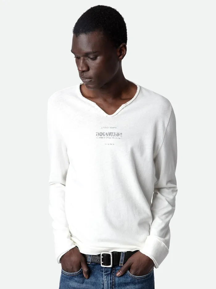 Men Zadig and Voltaire TShirts Monastir Henley Tshirt Judo