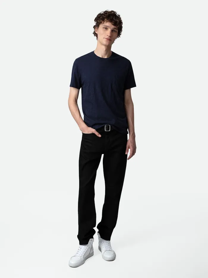 Men Zadig and Voltaire TShirts Stockholm Slub Tshirt Encre