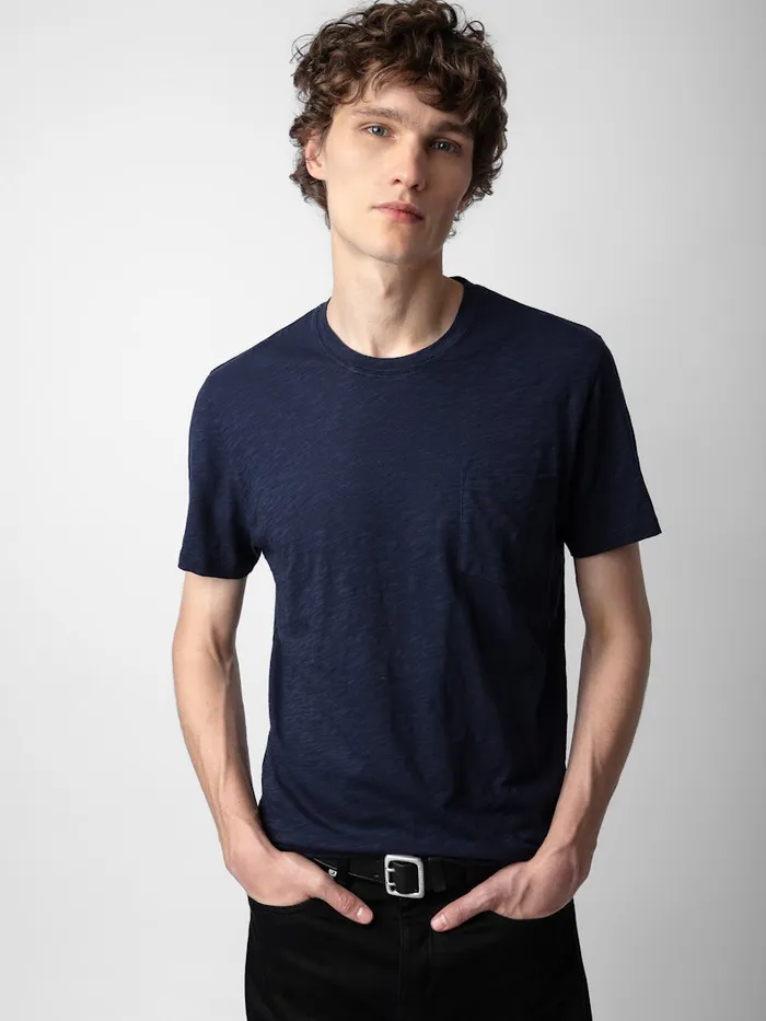 Men Zadig and Voltaire TShirts Stockholm Slub Tshirt Encre