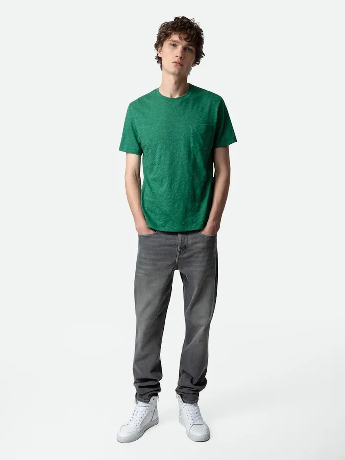 Men Zadig and Voltaire TShirts Stockholm Slub Tshirt Peppermint