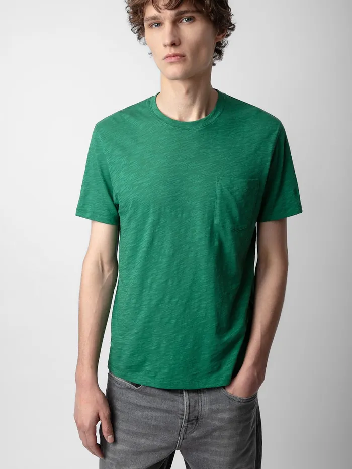Men Zadig and Voltaire TShirts Stockholm Slub Tshirt Peppermint