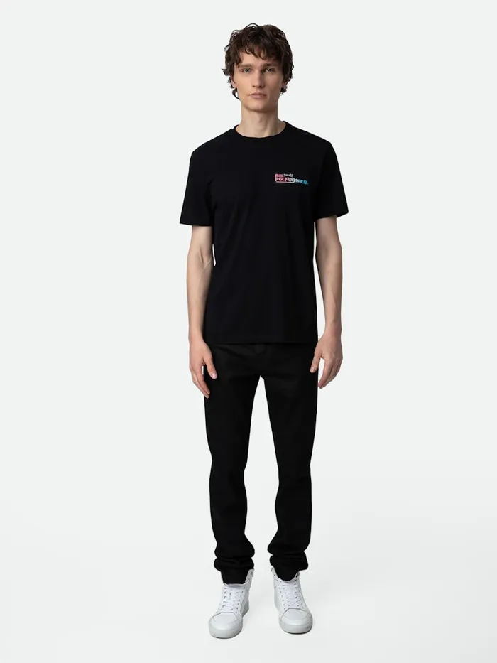 Men Zadig and Voltaire TShirts Ted Photoprint Tshirt Black