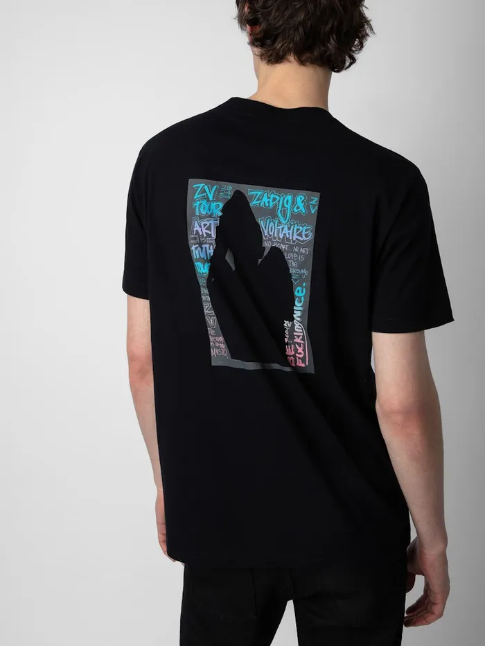 Men Zadig and Voltaire TShirts Ted Photoprint Tshirt Black