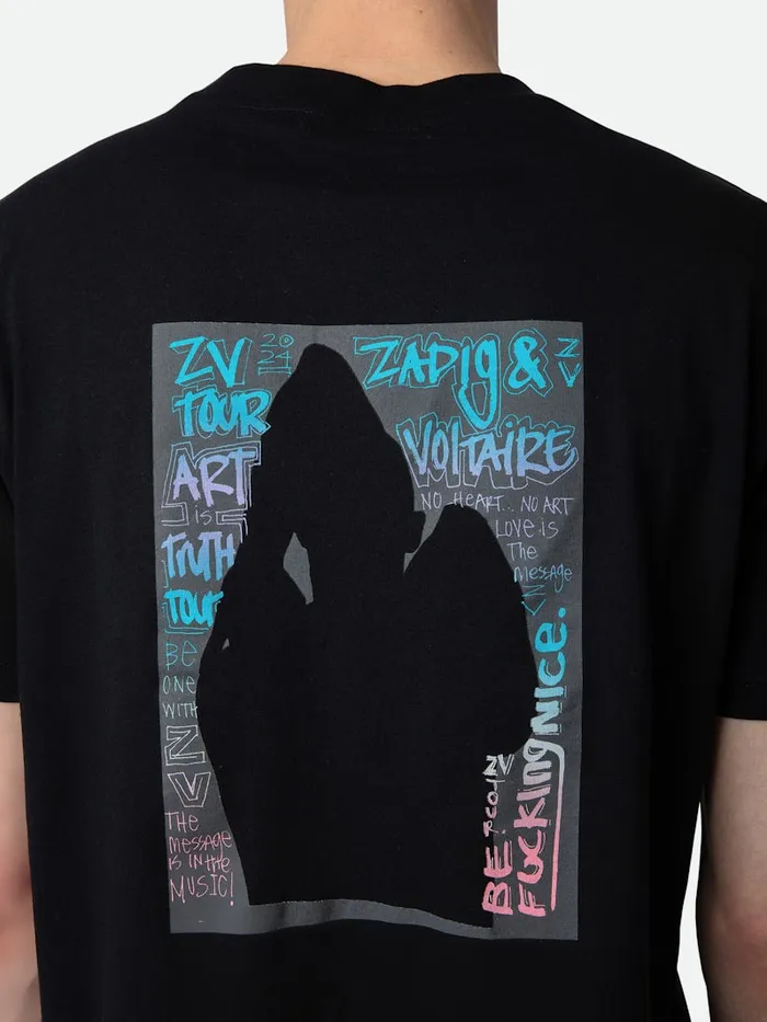 Men Zadig and Voltaire TShirts Ted Photoprint Tshirt Black