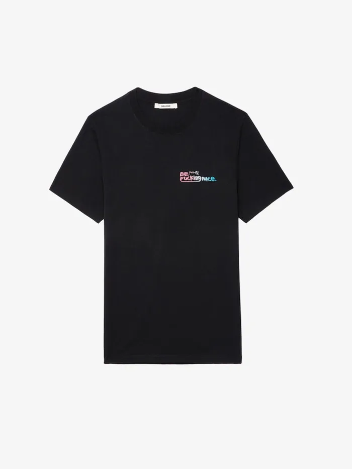 Men Zadig and Voltaire TShirts Ted Photoprint Tshirt Black