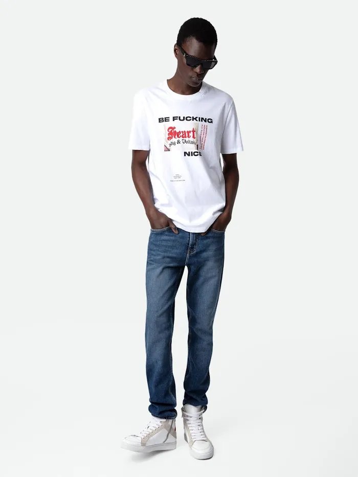 Men Zadig and Voltaire TShirts Ted Photoprint Tshirt White