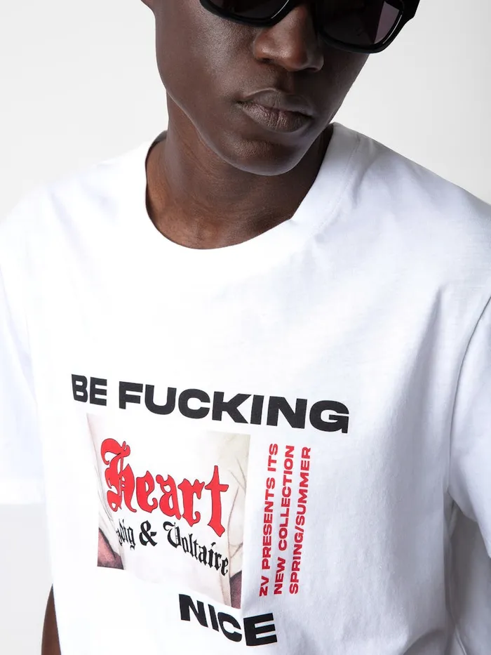 Men Zadig and Voltaire TShirts Ted Photoprint Tshirt White