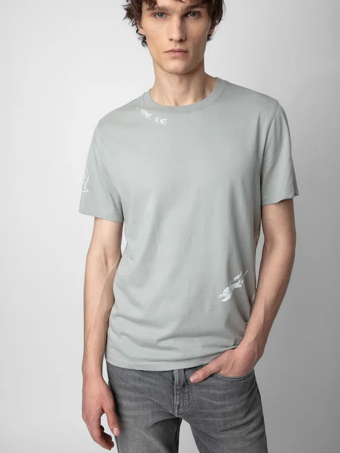 Men Zadig and Voltaire TShirts Ted Tag Tshirt Oyster
