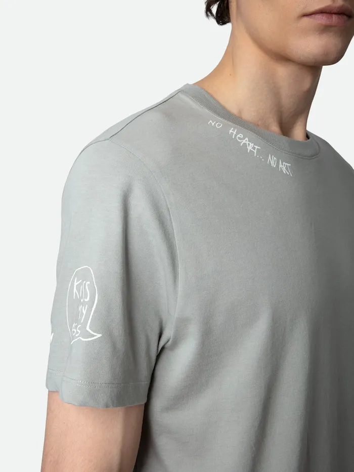 Men Zadig and Voltaire TShirts Ted Tag Tshirt Oyster