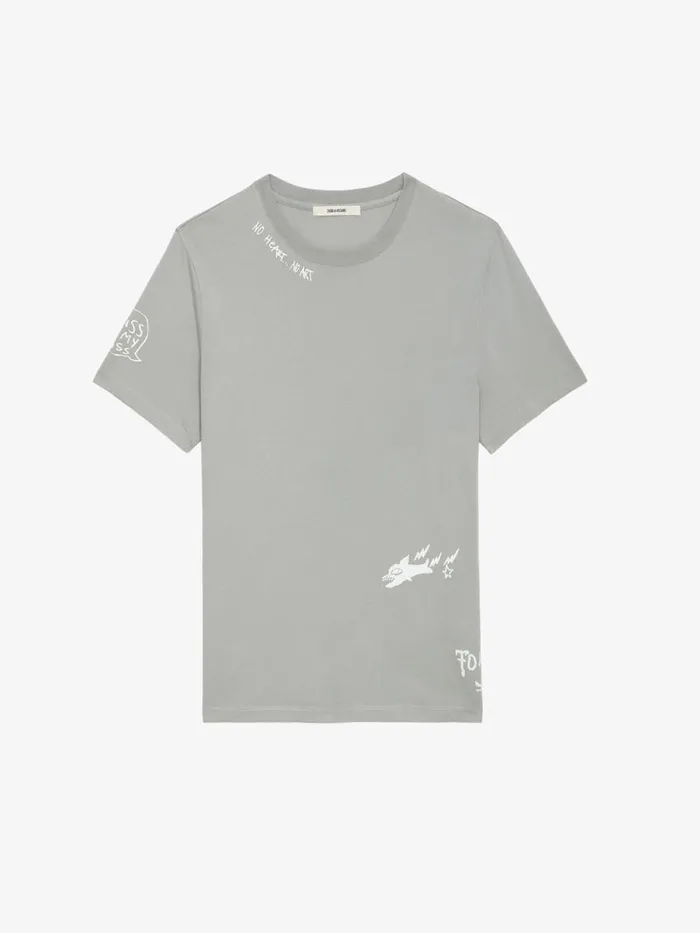 Men Zadig and Voltaire TShirts Ted Tag Tshirt Oyster
