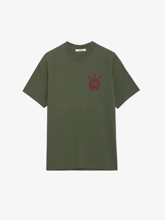 Men Zadig and Voltaire TShirts Teddy Skull Tshirt Used Kaki