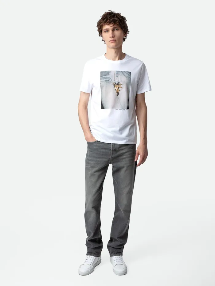 Men Zadig and Voltaire TShirts Tommy Photoprint Tshirt White