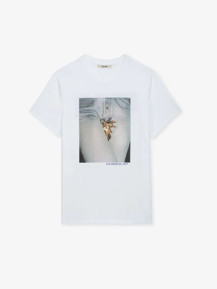 Men Zadig and Voltaire TShirts Tommy Photoprint Tshirt White