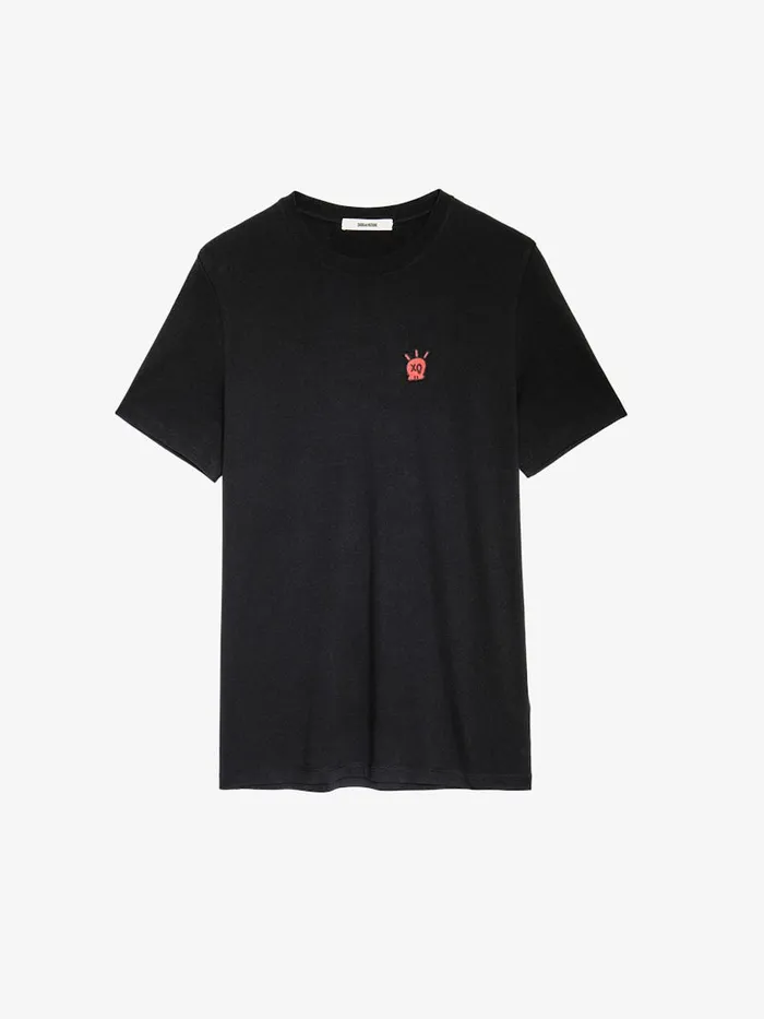 Men Zadig and Voltaire TShirts Tommy Skull XO Tshirt Black