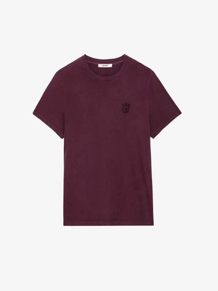 Men Zadig and Voltaire TShirts Tommy Skull XO Tshirt Cherry Red