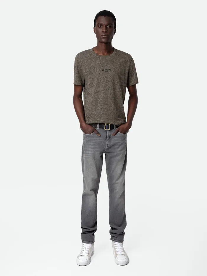 Men Zadig and Voltaire TShirts Tommy Tshirt Light Beige
