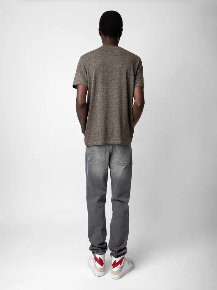 Men Zadig and Voltaire TShirts Tommy Tshirt Light Beige