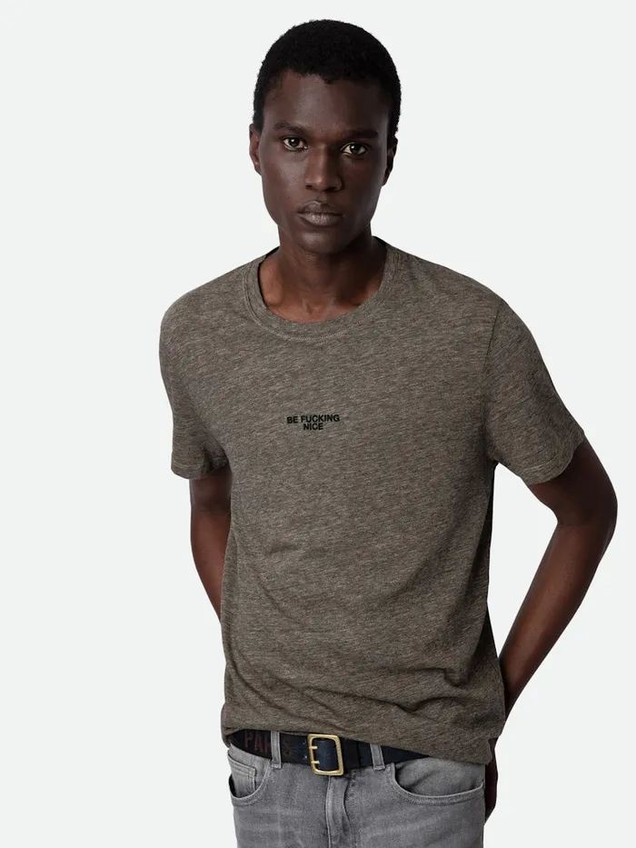 Men Zadig and Voltaire TShirts Tommy Tshirt Light Beige