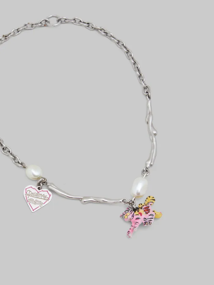 Metal Chain Necklace With Tiger Pendant Women Marni Necklaces