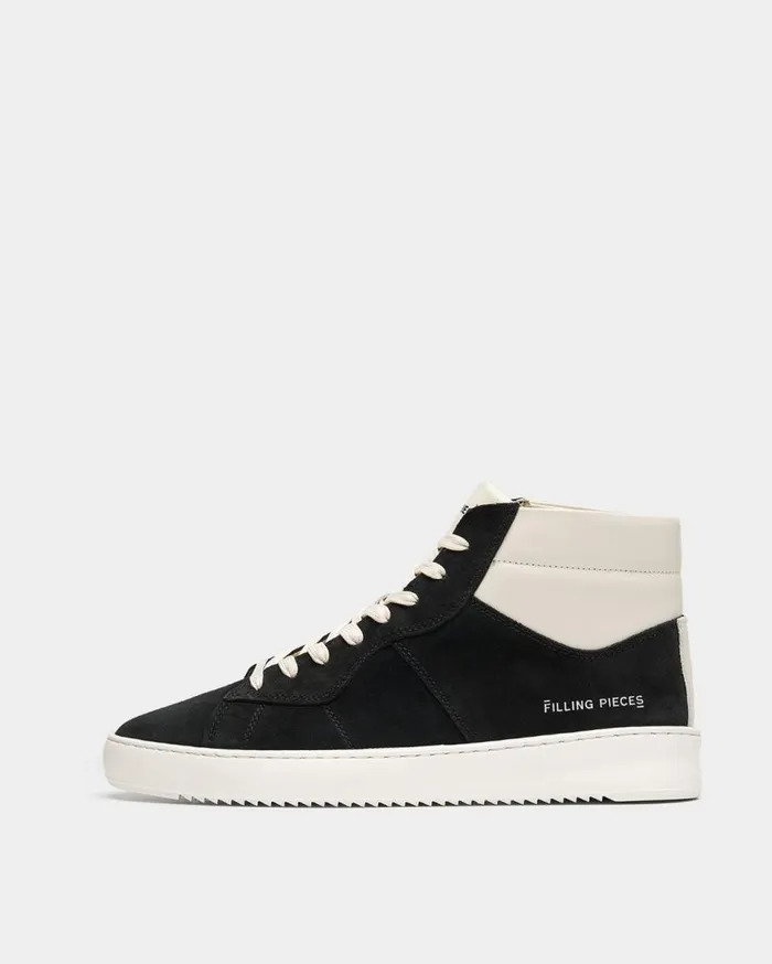 Mid Court Suede Black WomenMen Filling Pieces Sneakers