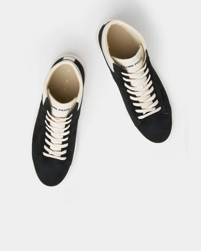 Mid Court Suede Black WomenMen Filling Pieces Sneakers
