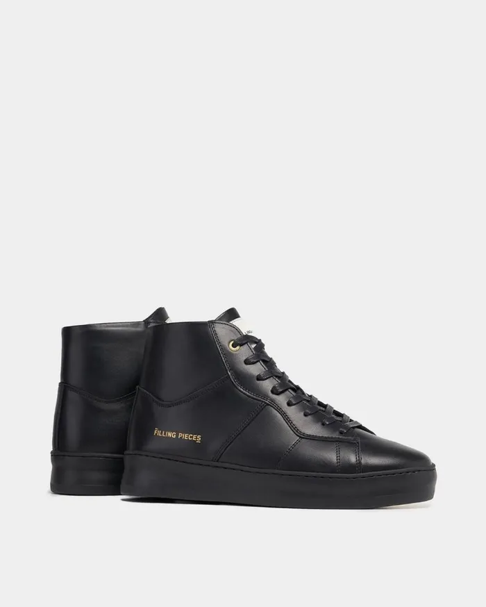 Mid Plain Court Black WomenMen Filling Pieces Sneakers