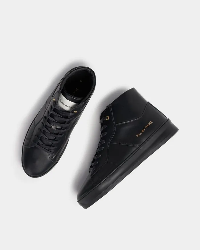 Mid Plain Court Black WomenMen Filling Pieces Sneakers
