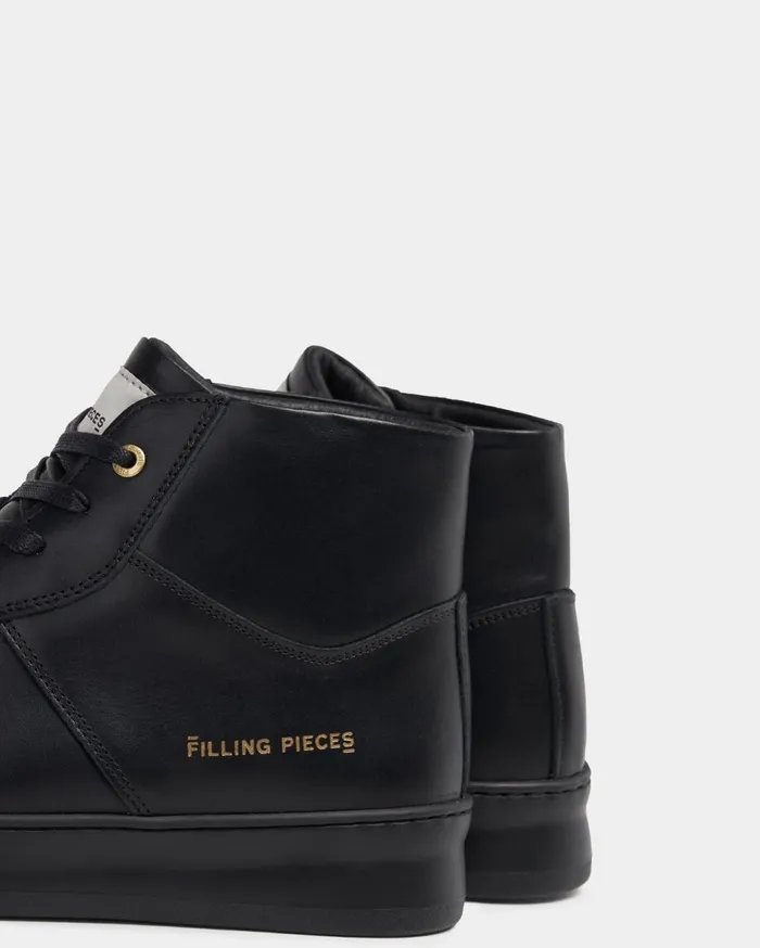 Mid Plain Court Black WomenMen Filling Pieces Sneakers