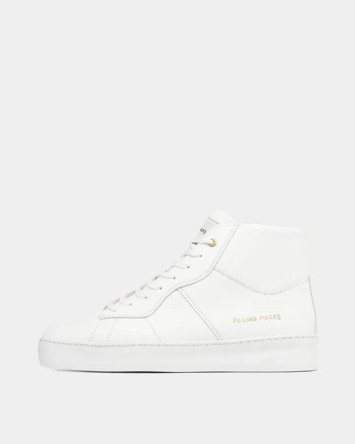 Mid Plain Court White WomenMen Filling Pieces Sneakers