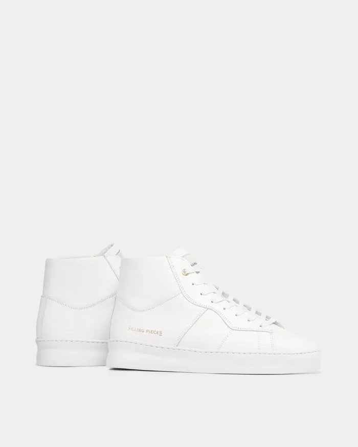 Mid Plain Court White WomenMen Filling Pieces Sneakers