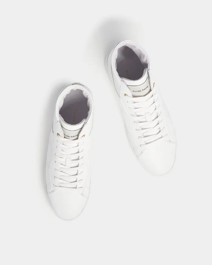 Mid Plain Court White WomenMen Filling Pieces Sneakers