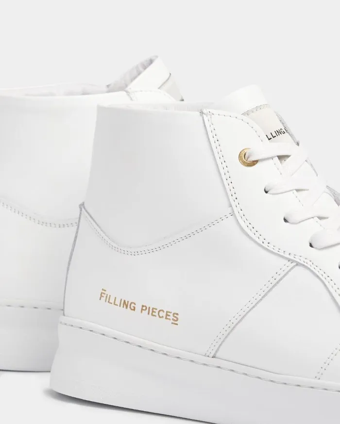 Mid Plain Court White WomenMen Filling Pieces Sneakers