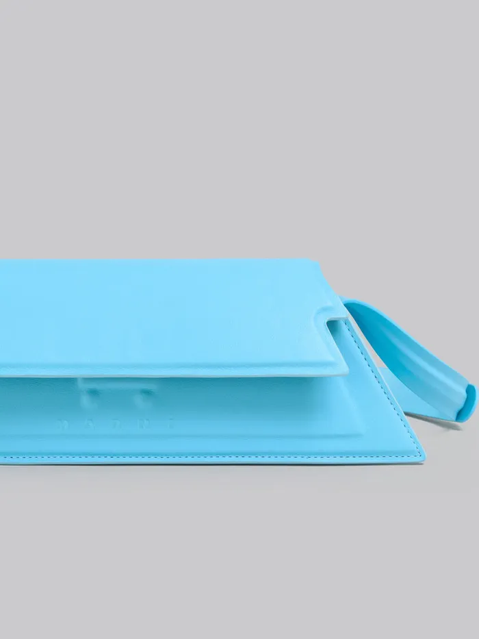 Mini Trunkoise Bag In Smooth Light Blue Leather Women Marni Shoulder Bags