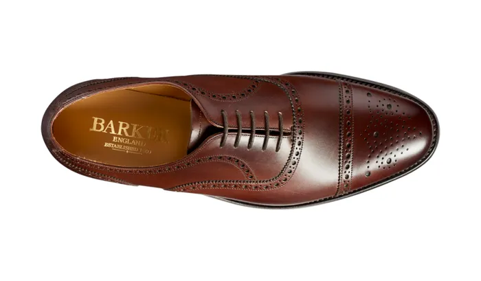 Mirfield 8211 Dark Walnut Calf Mens Barker Shoes Brogues