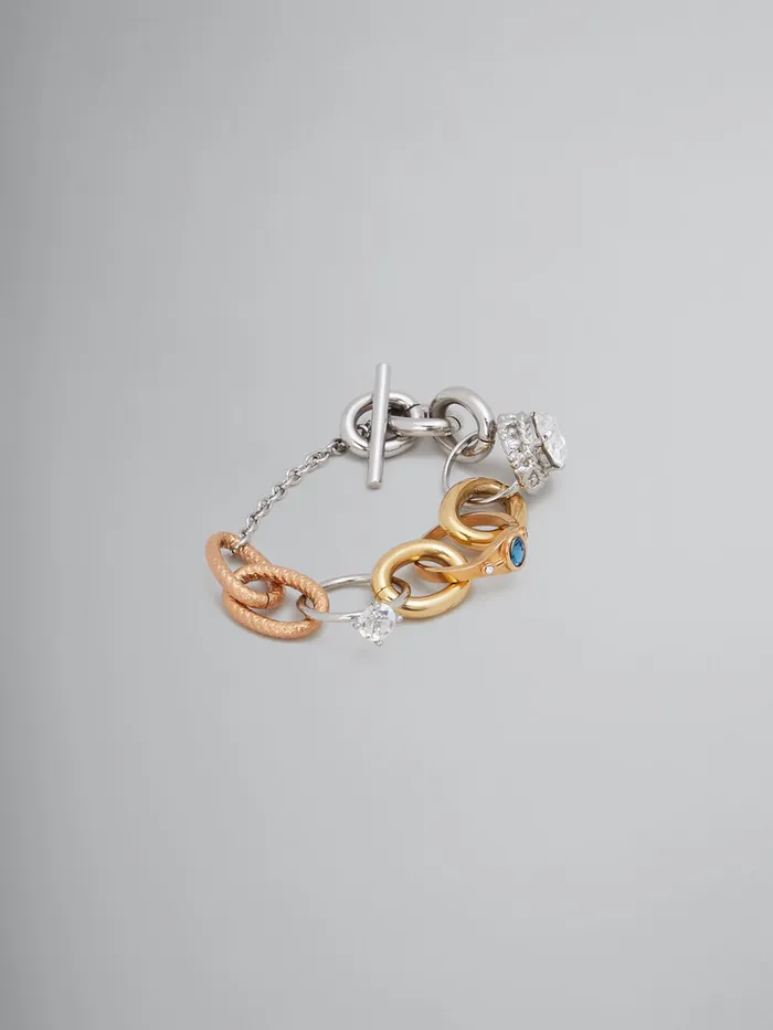 Mixed Link Chain Bracelet With Jewelled Rings Women Marni Bracelets