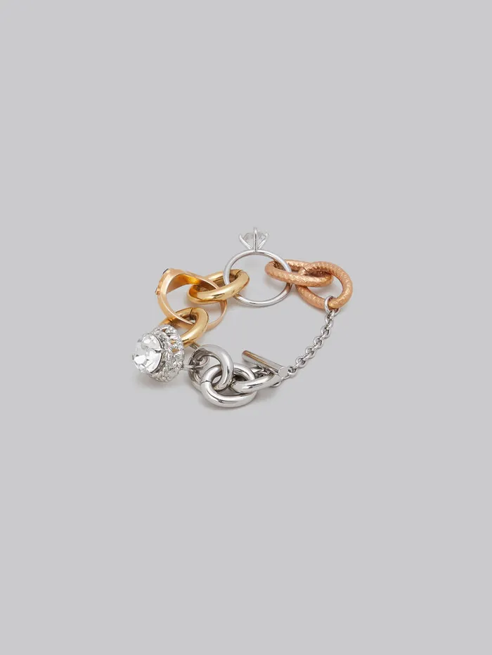 Mixed Link Chain Bracelet With Jewelled Rings Women Marni Bracelets